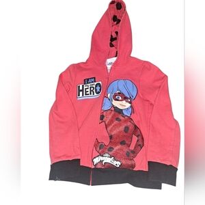 Miraculous Ladybug Girls' Zip-Up Hoodie